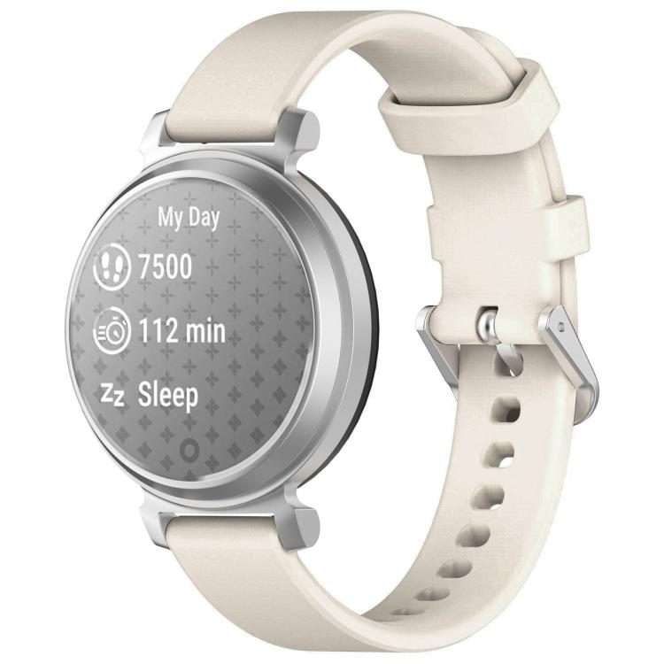 For Garmin Lily 2 xDfind Quick Release Silver Buckle Silicone Watch Band Wristband(Starlight)