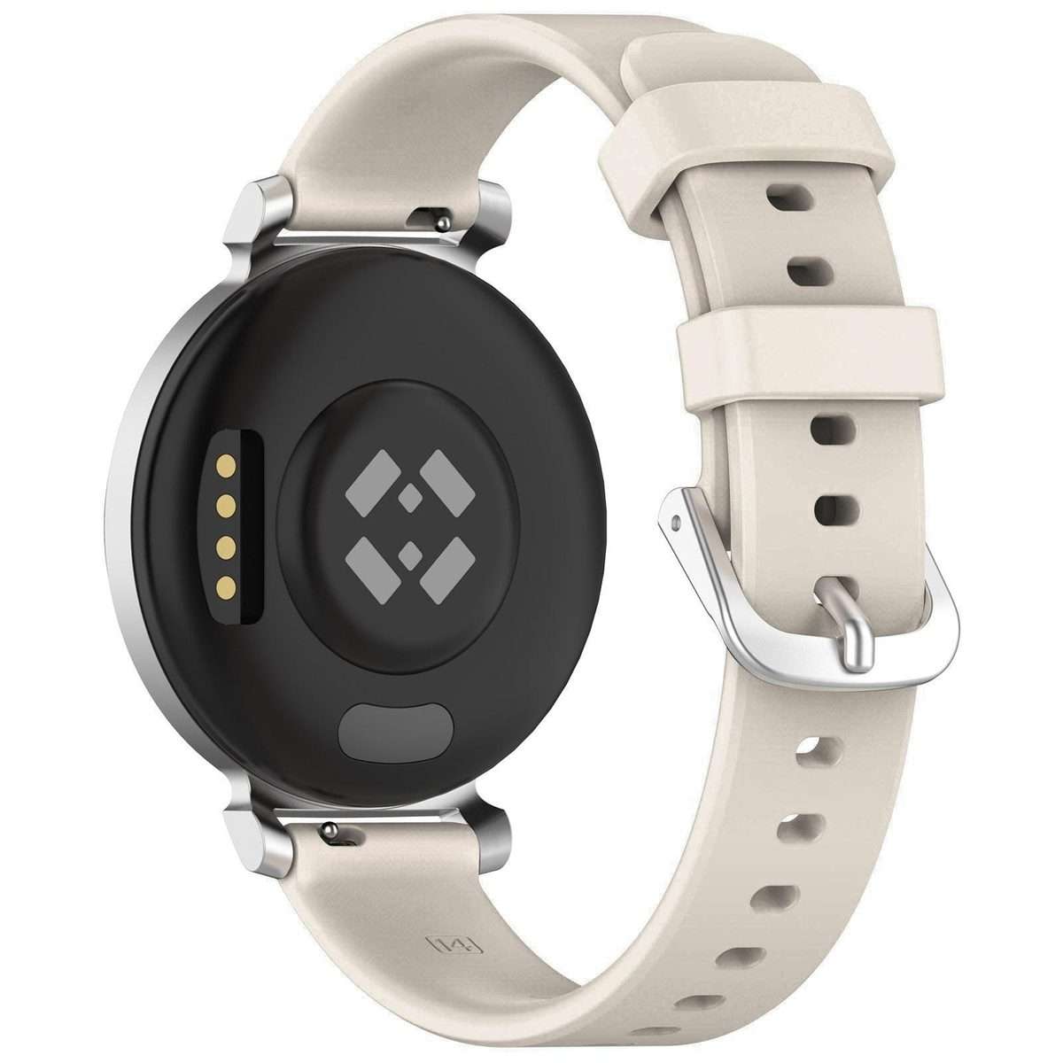 For Garmin Lily 2 xDfind Quick Release Silver Buckle Silicone Watch Band Wristband(Starlight)