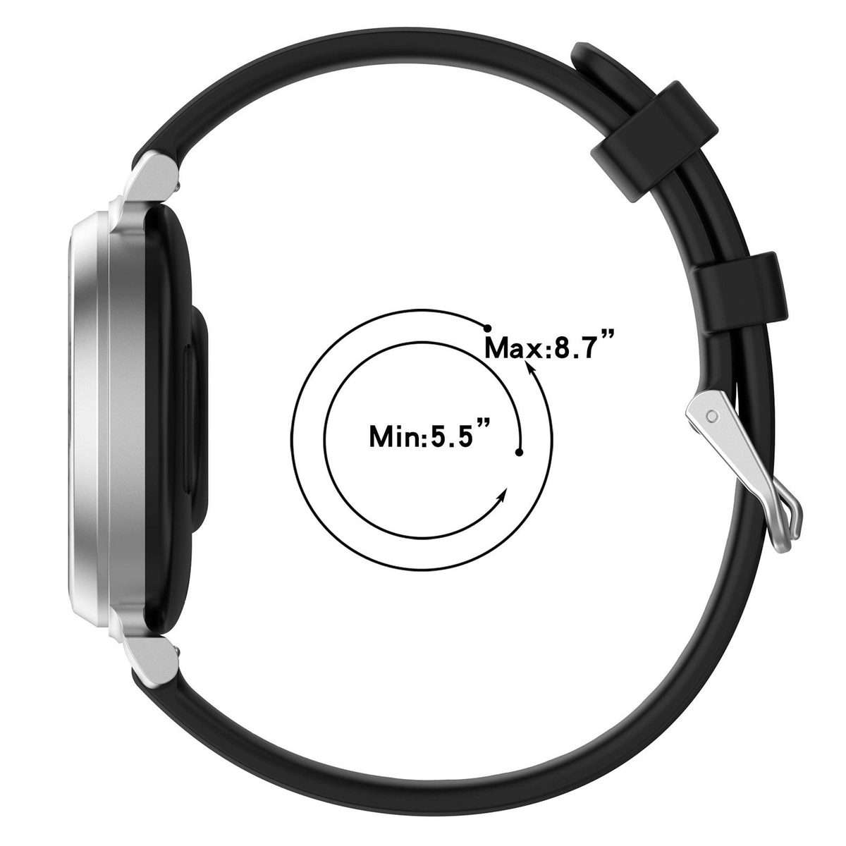 For Garmin Lily 2 xDfind Quick Release Silver Buckle Silicone Watch Band Wristband(Starlight)