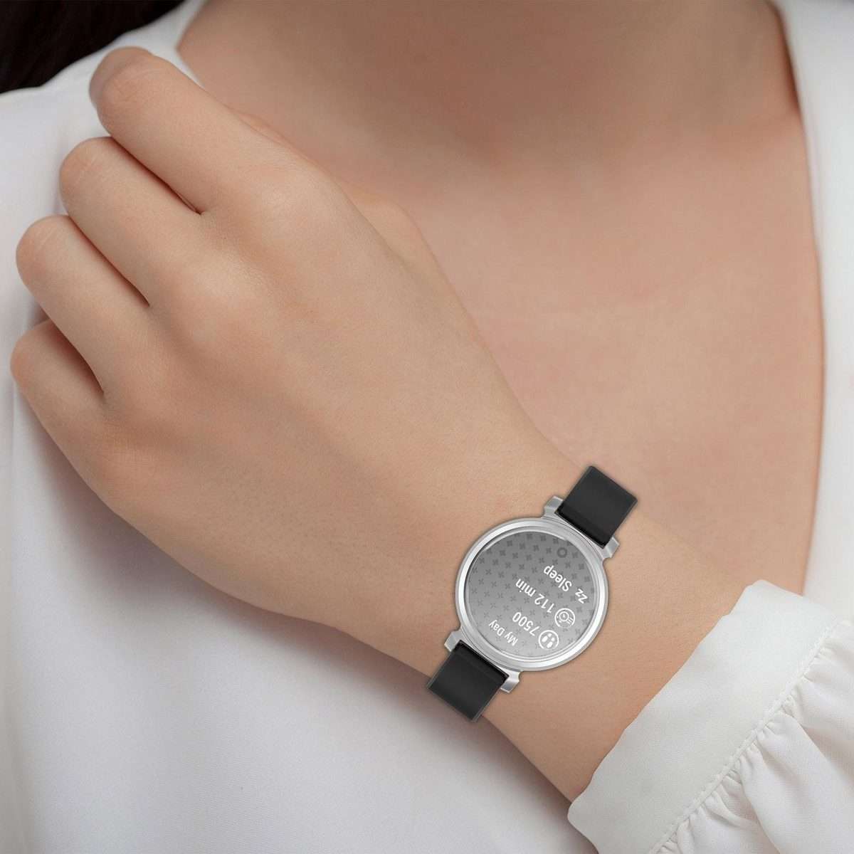For Garmin Lily 2 xDfind Quick Release Silver Buckle Silicone Watch Band Wristband(Starlight)