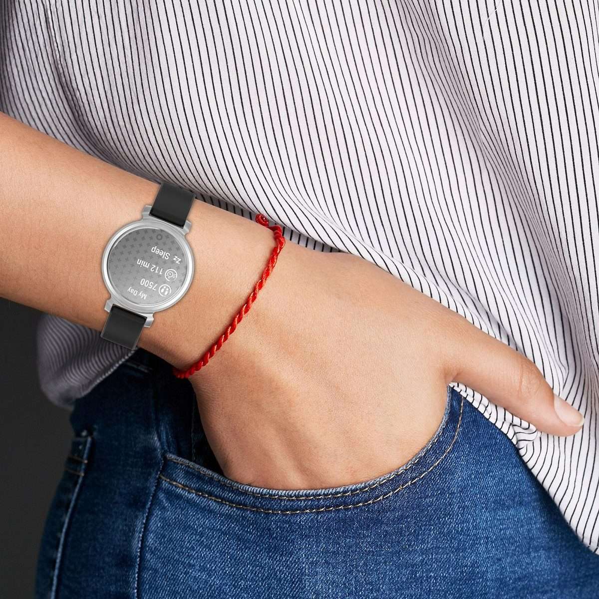 For Garmin Lily 2 xDfind Quick Release Silver Buckle Silicone Watch Band Wristband(Starlight)