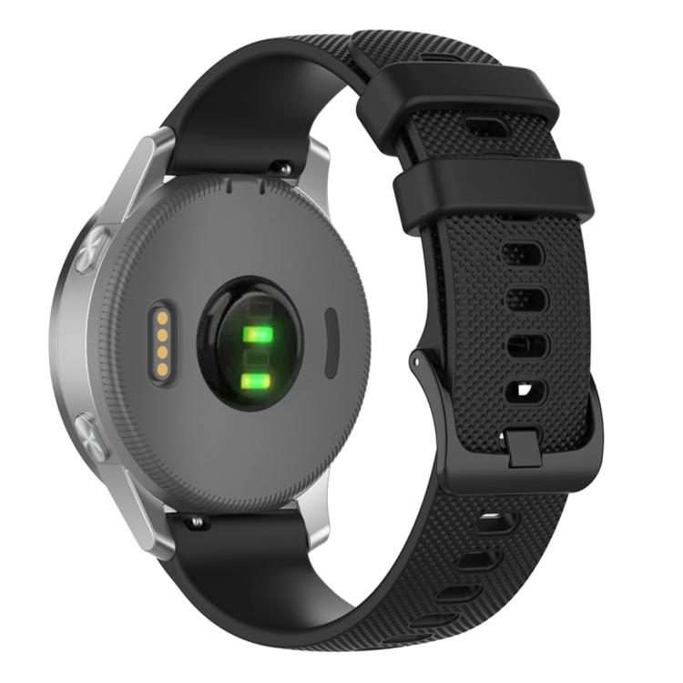 22mm For Forerunner 570 47mm/935/945/955 xDfind Small Plaid Solid Color Silicone Watch Band(Black)