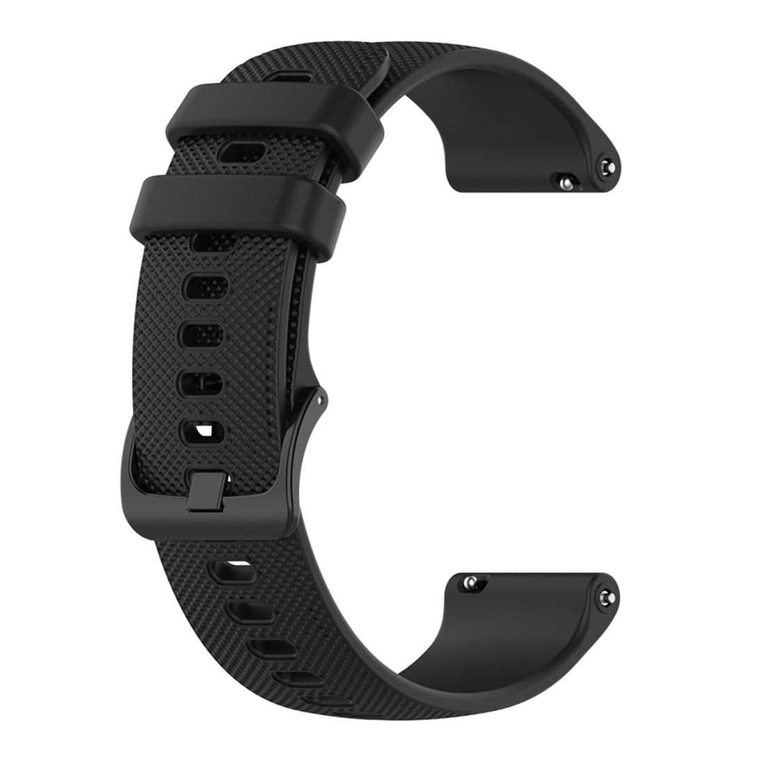 22mm For Forerunner 570 47mm/935/945/955 xDfind Small Plaid Solid Color Silicone Watch Band(Black)