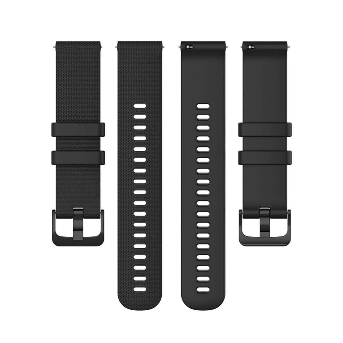 22mm For Forerunner 570 47mm/935/945/955 xDfind Small Plaid Solid Color Silicone Watch Band(Black)