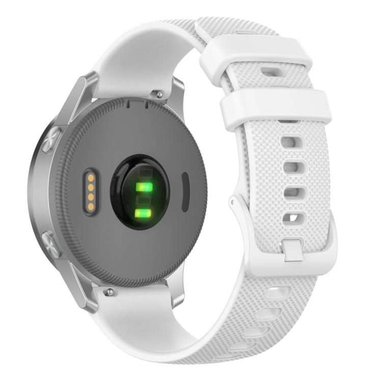 18mm For Garmin Venu 2S / Move 3S / Active S xDfind Small Plaid Solid Color Silicone W ... (White)