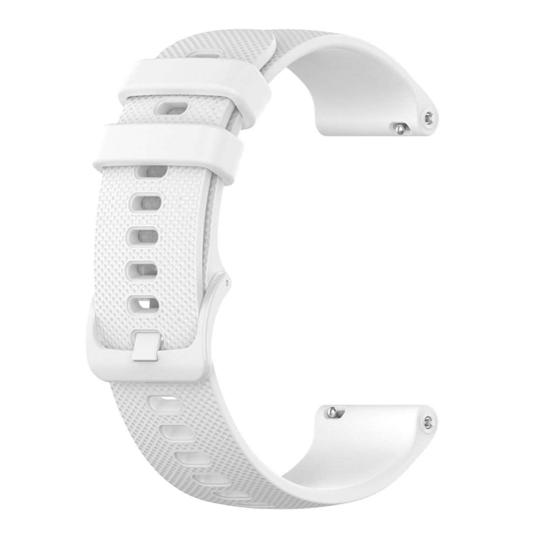 18mm For Garmin Venu 2S / Move 3S / Active S xDfind Small Plaid Solid Color Silicone W ... (White)