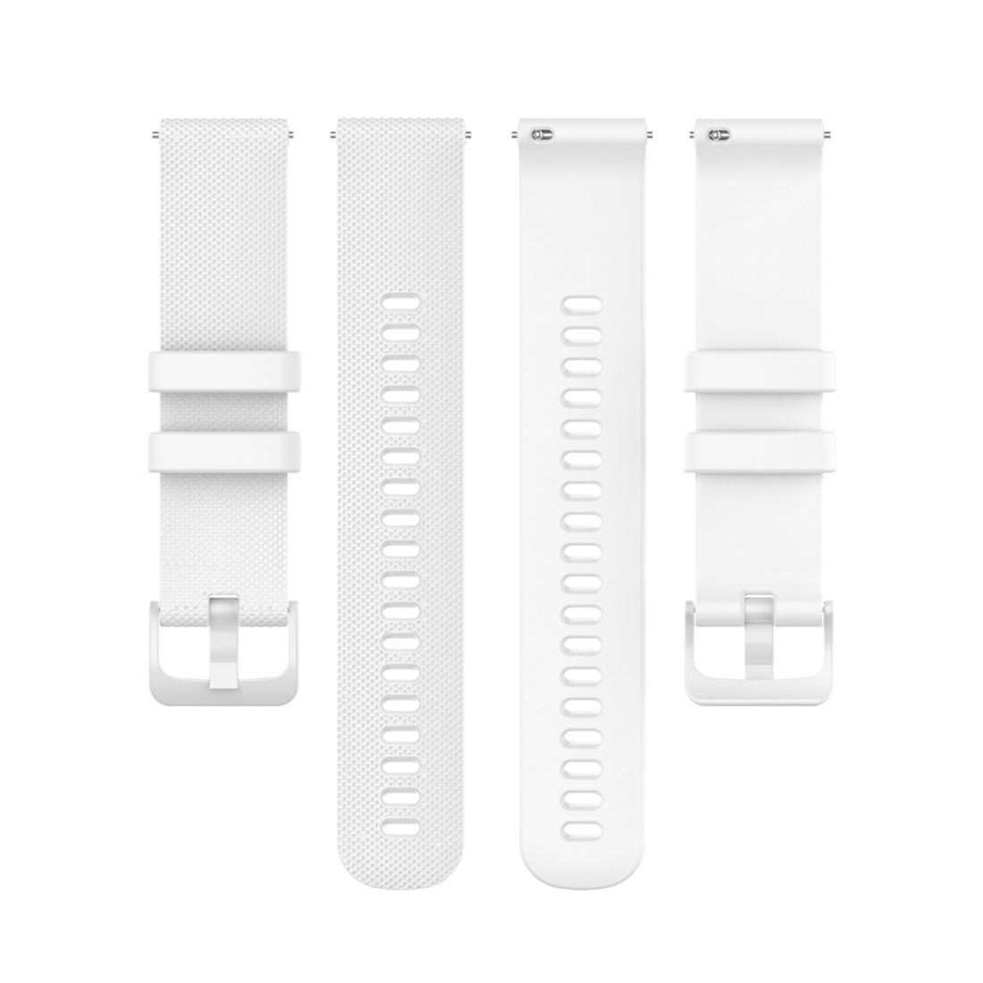 18mm For Garmin Venu 2S / Move 3S / Active S xDfind Small Plaid Solid Color Silicone W ... (White)