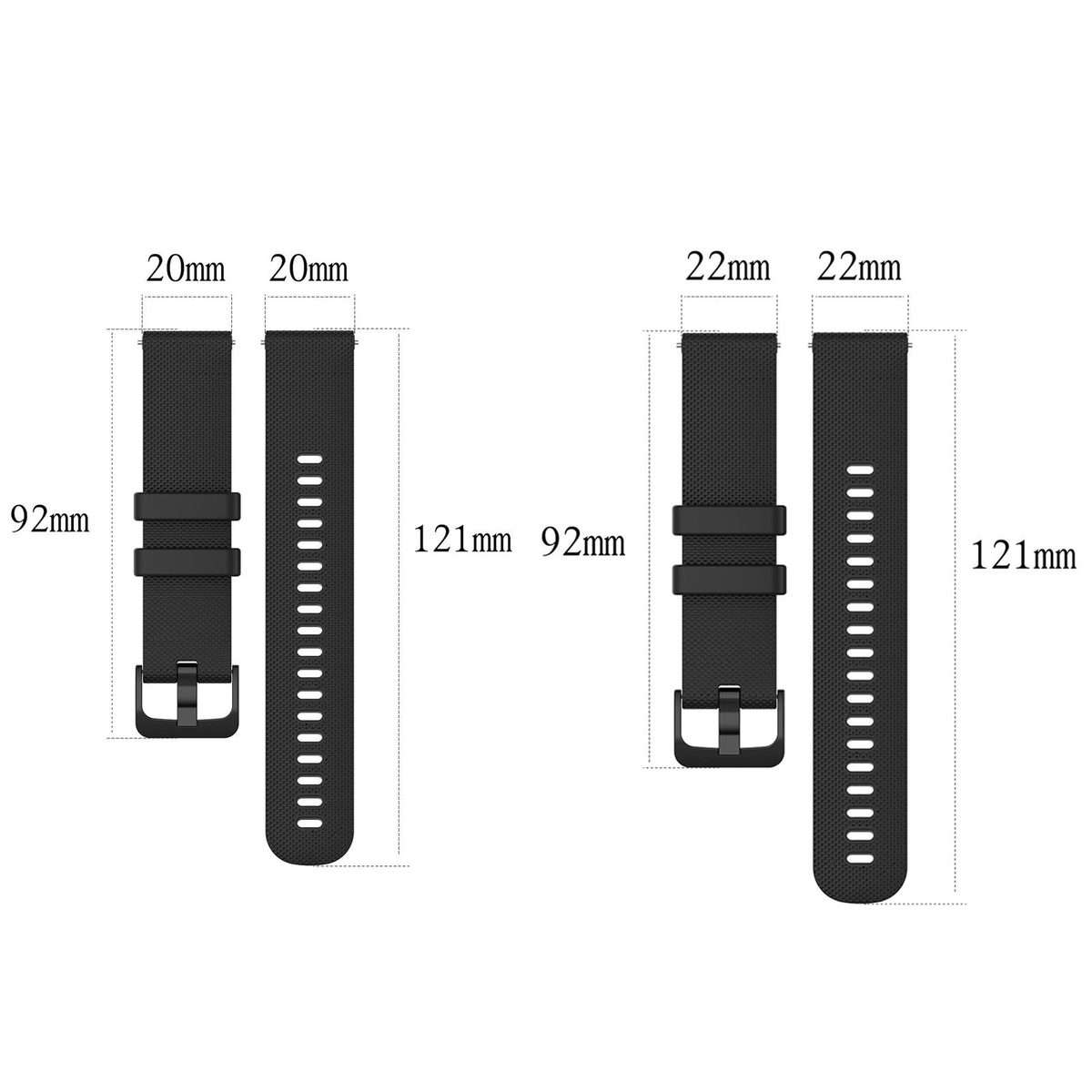 18mm For Garmin Venu 2S / Move 3S / Active S xDfind Small Plaid Solid Color Silicone W ... (White)