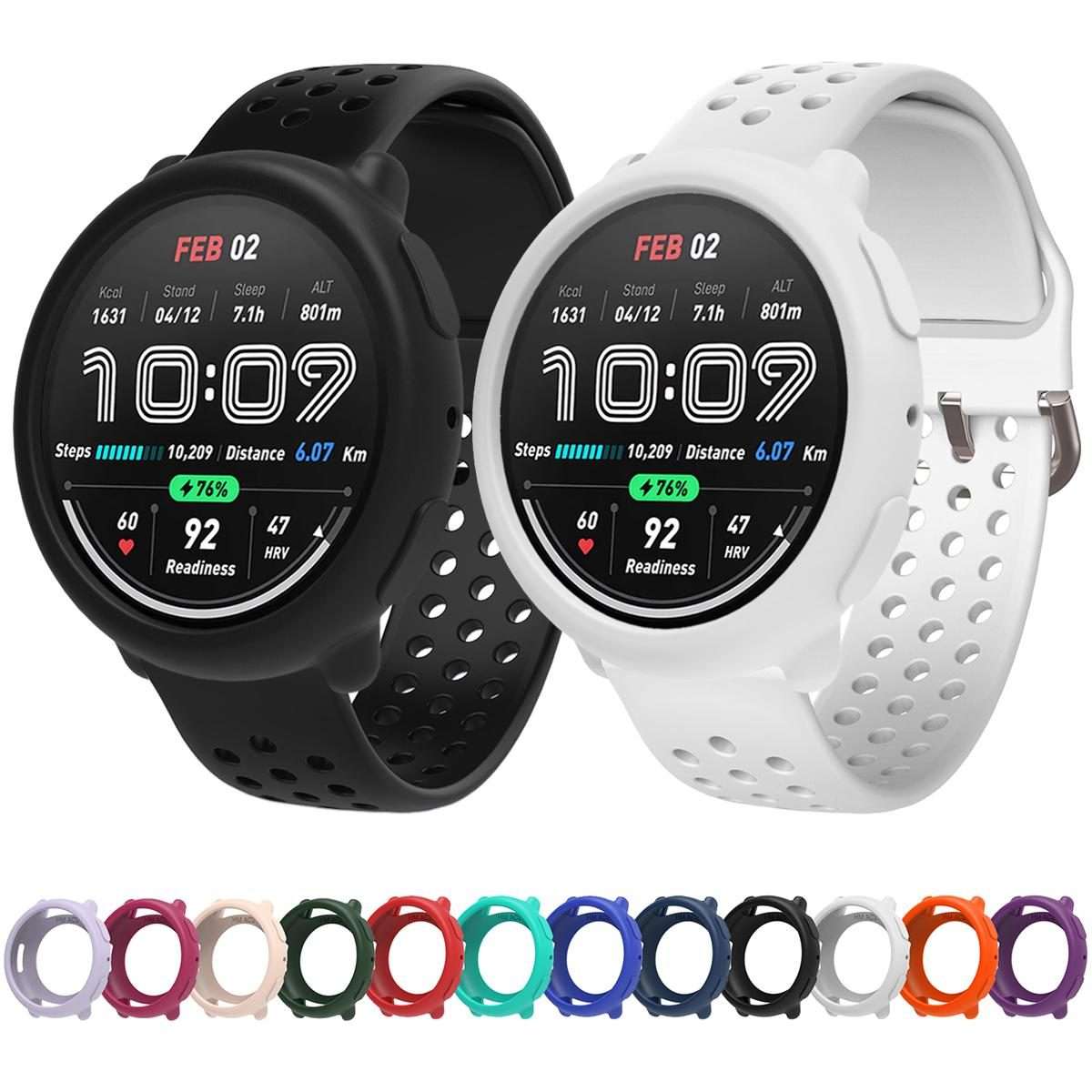 For Amazfit Active 2 Silicone Watch Protective Case(Black)