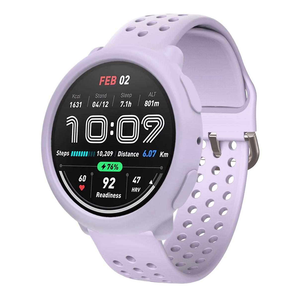 For Amazfit Active 2 Silicone Watch Protective Case(Lavender)
