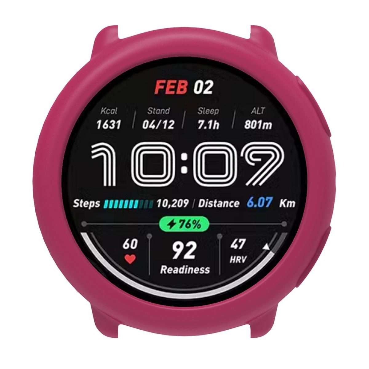 For Amazfit Active 2 Silicone Watch Protective Case(Wine Red)