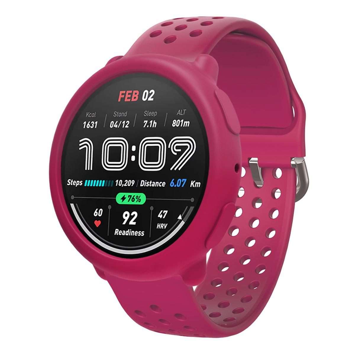 For Amazfit Active 2 Silicone Watch Protective Case(Wine Red)