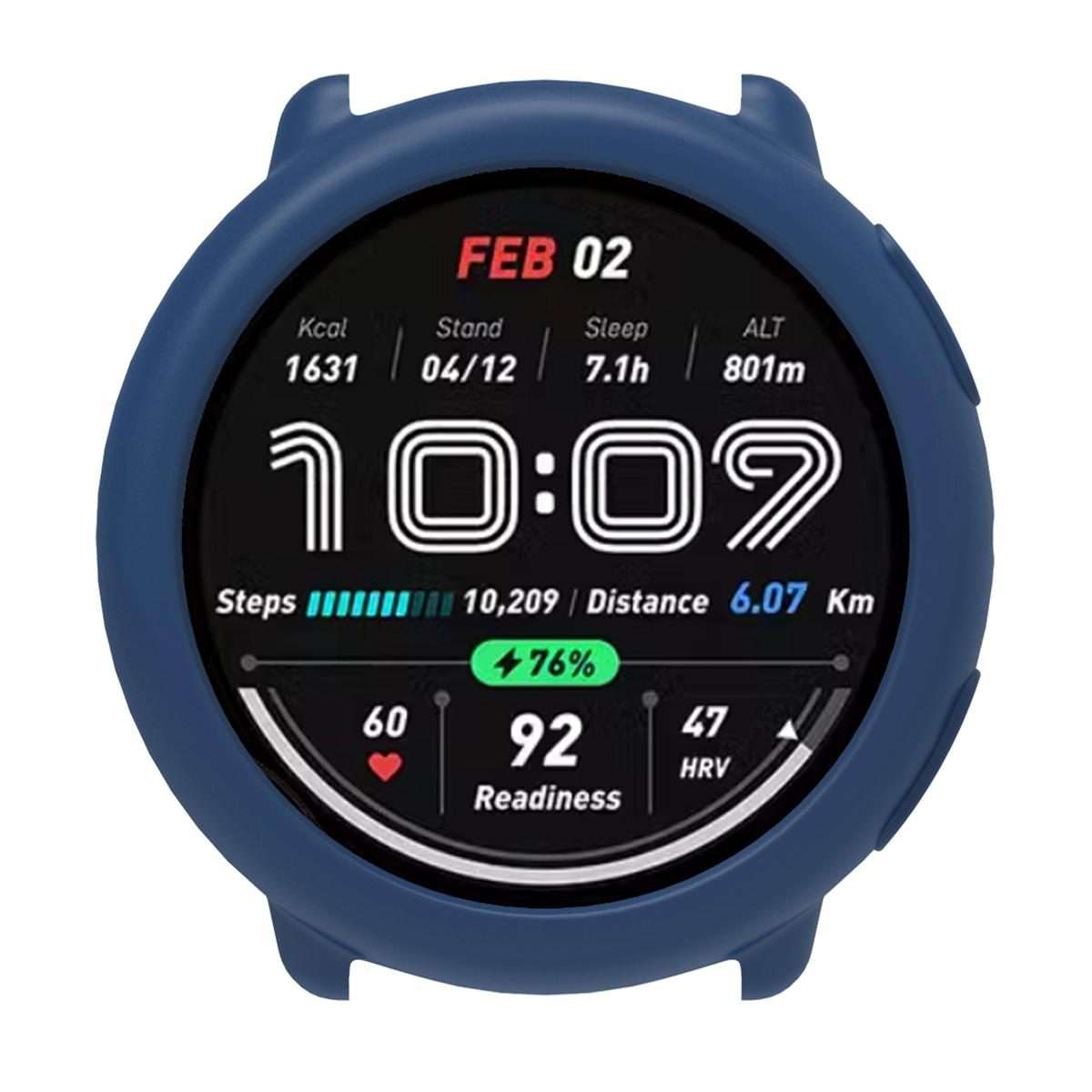 For Amazfit Active 2 Silicone Watch Protective Case(Dark Blue)