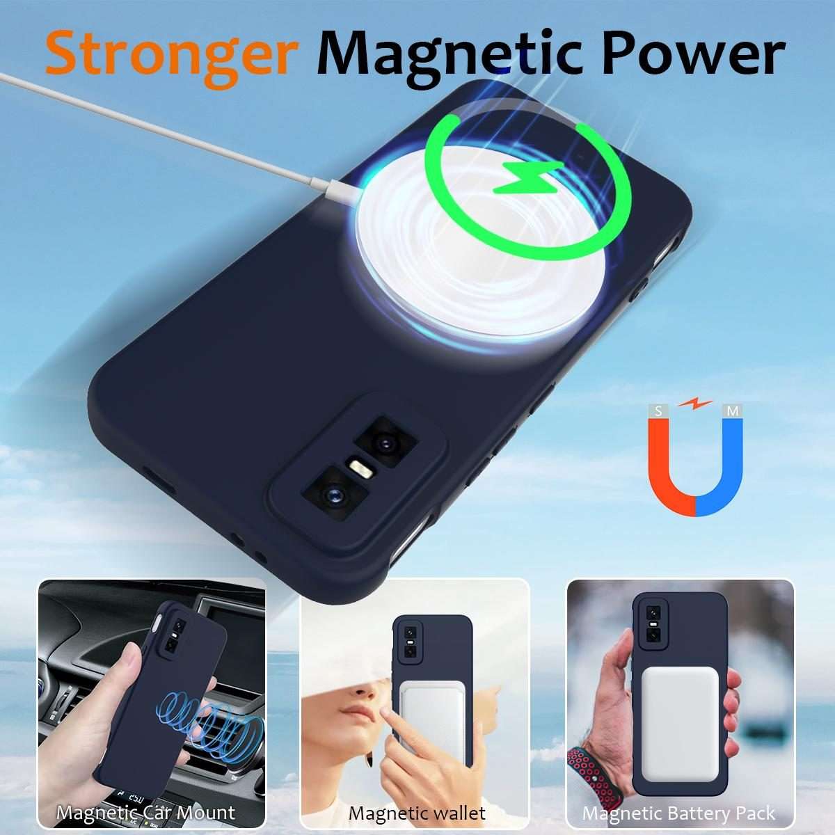 For Infinix GT 30 Pro / GT 30 Shockproof Silicone Magsafe Phone Case(Navy Blue)