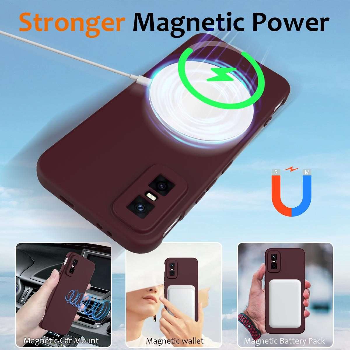 For Infinix GT 30 Pro / GT 30 Shockproof Silicone Magsafe Phone Case(Plum Color)
