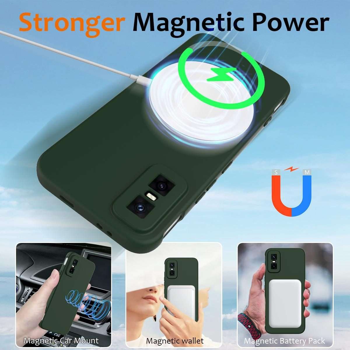 For Infinix GT 30 Pro / GT 30 Shockproof Silicone Magsafe Phone Case(Dark Green)
