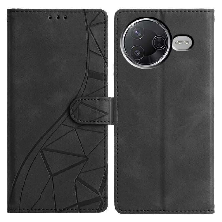 For Redmi K80 / K80 Pro Triangles Embossed Leather Phone Case(Black)