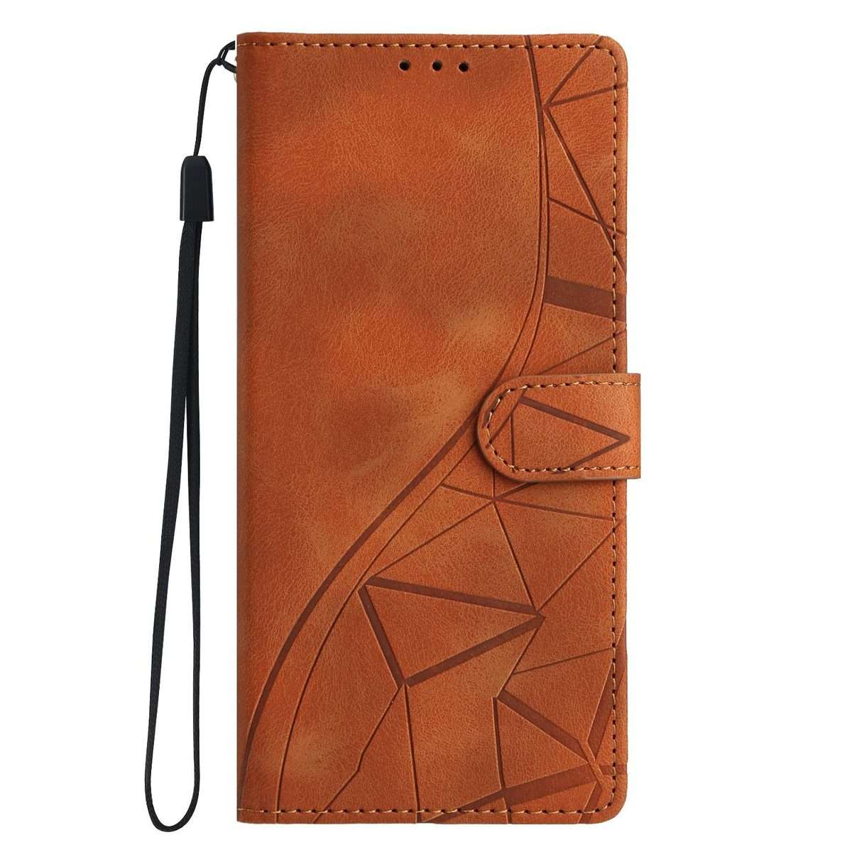 For Redmi K80 / K80 Pro Triangles Embossed Leather Phone Case(Brown)