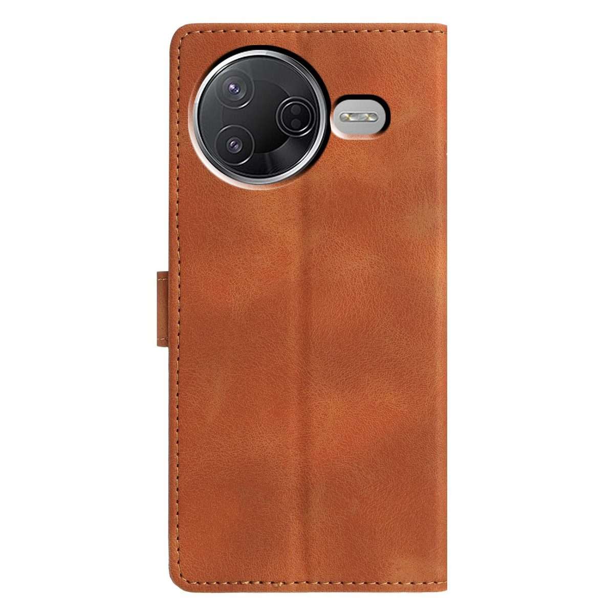 For Redmi K80 / K80 Pro Triangles Embossed Leather Phone Case(Brown)