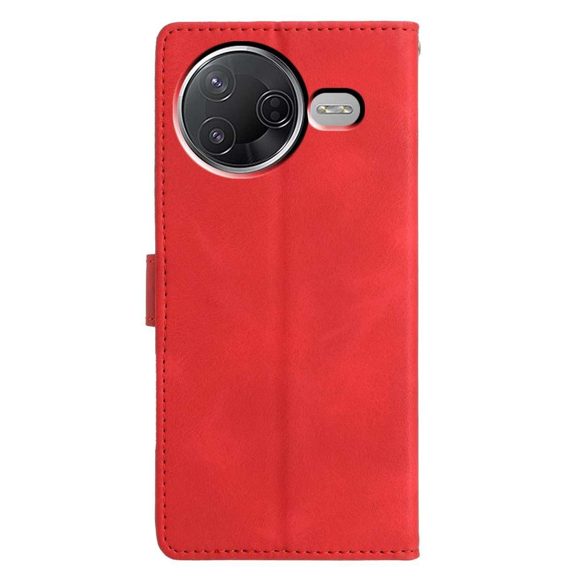 For Redmi K80 / K80 Pro Triangles Embossed Leather Phone Case(Red)