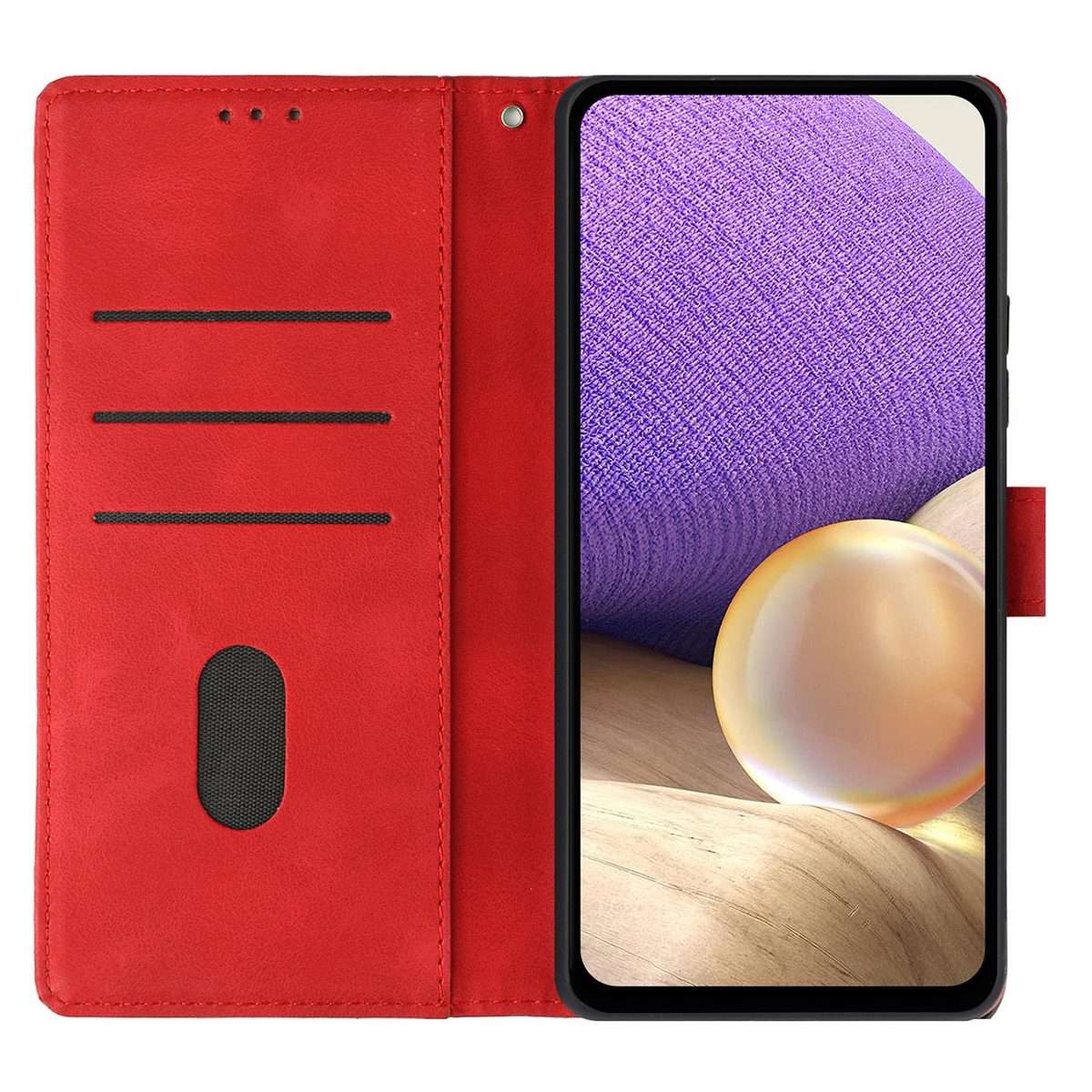 For Redmi K80 / K80 Pro Triangles Embossed Leather Phone Case(Red)