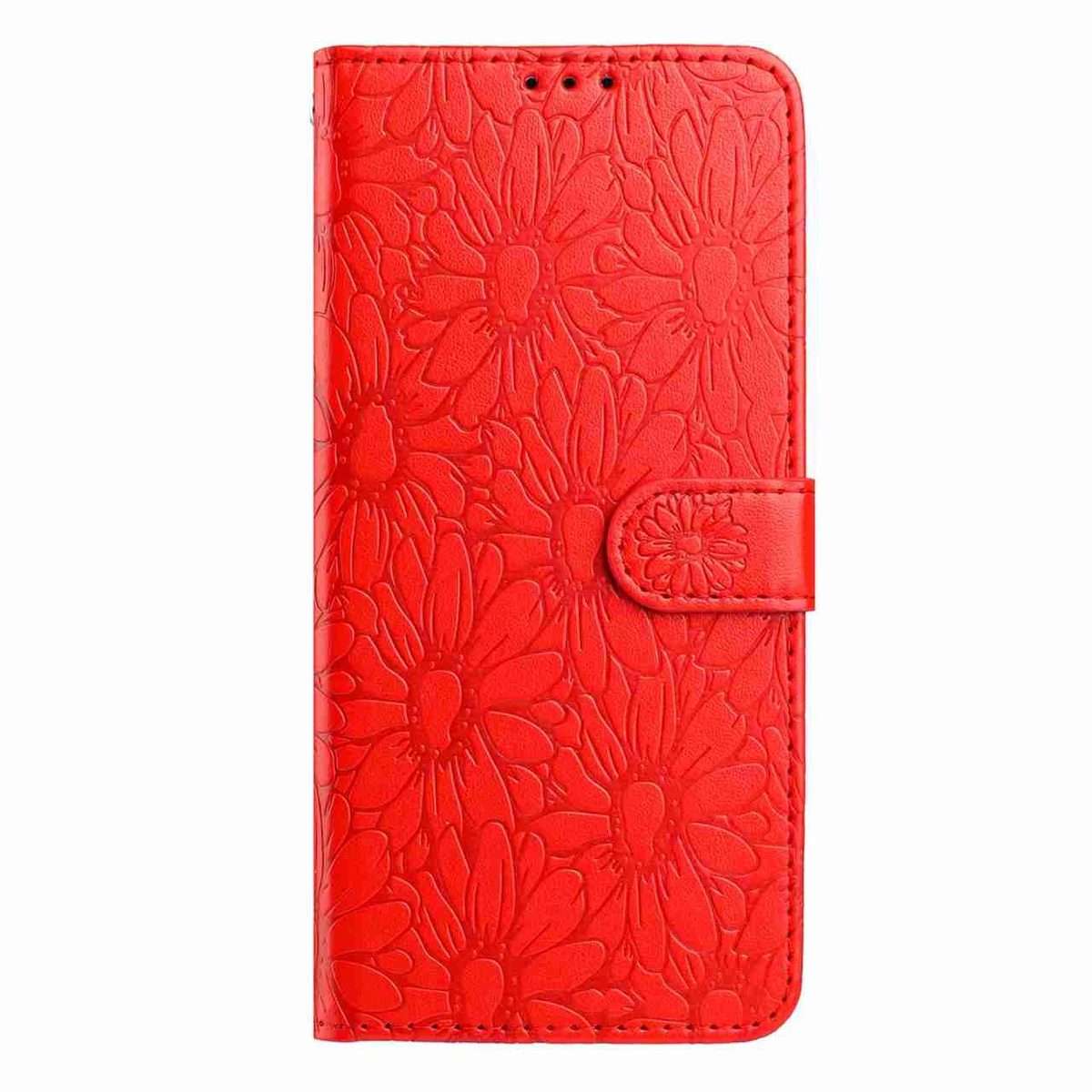 For Redmi K90 / Poco F8 Pro Daisy Embossed Leather Phone Case(Red)