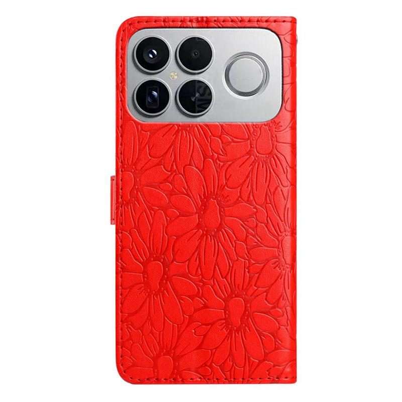 For Redmi K90 / Poco F8 Pro Daisy Embossed Leather Phone Case(Red)