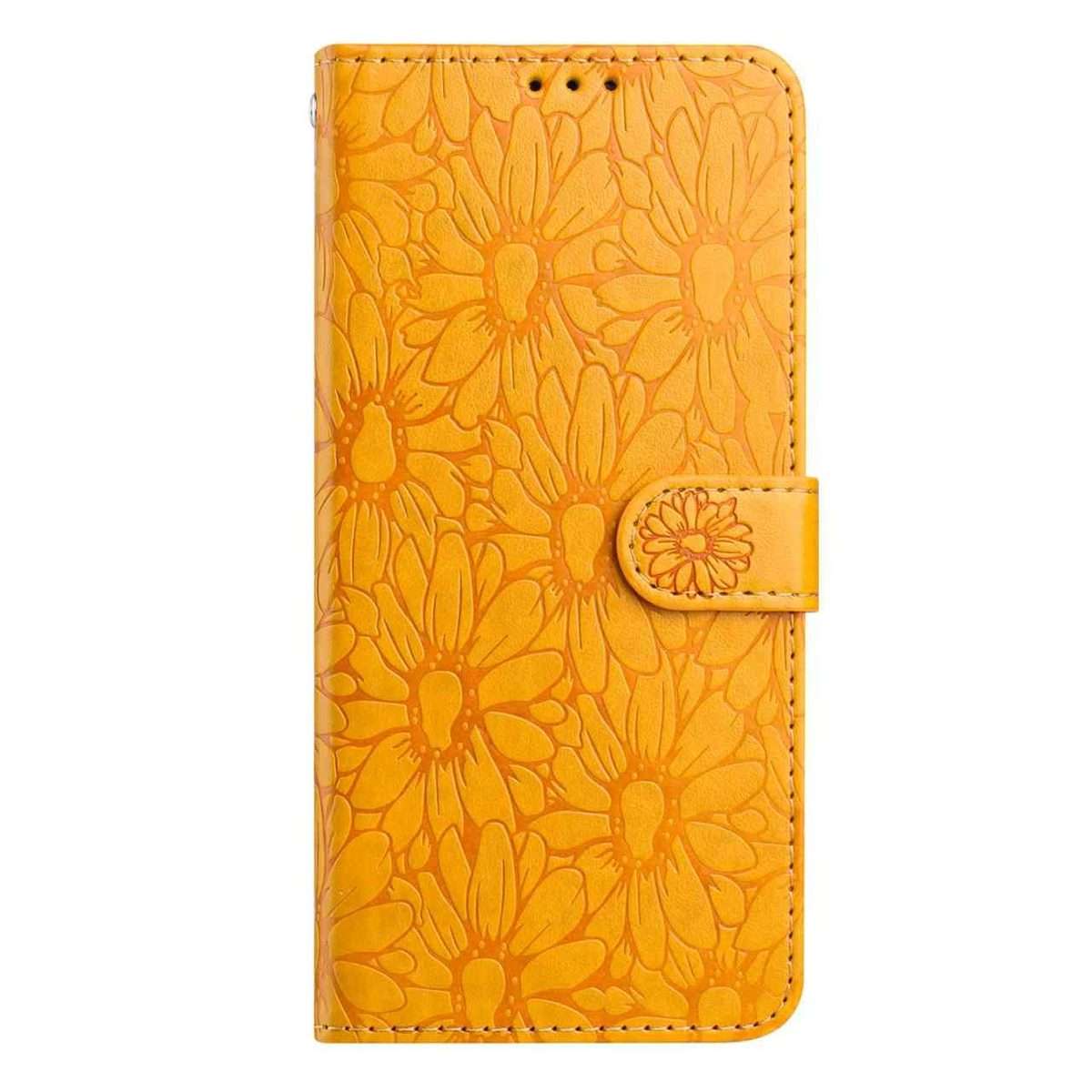 For Redmi K90 / Poco F8 Pro Daisy Embossed Leather Phone Case(Yellow)