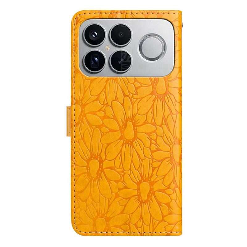 For Redmi K90 / Poco F8 Pro Daisy Embossed Leather Phone Case(Yellow)