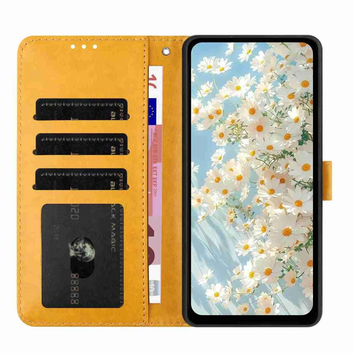For Redmi K90 / Poco F8 Pro Daisy Embossed Leather Phone Case(Yellow)