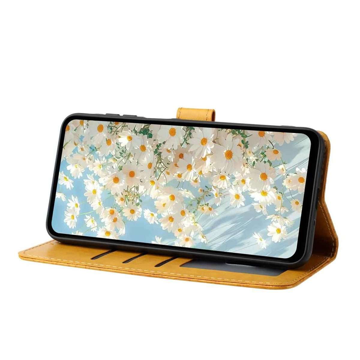 For Redmi K90 / Poco F8 Pro Daisy Embossed Leather Phone Case(Yellow)