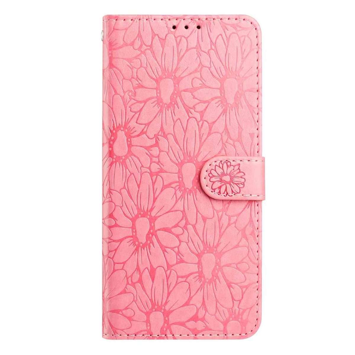 For Redmi K90 / Poco F8 Pro Daisy Embossed Leather Phone Case(Pink)