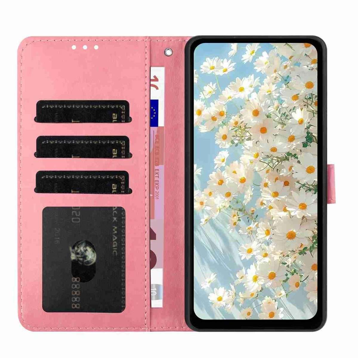 For Redmi K90 / Poco F8 Pro Daisy Embossed Leather Phone Case(Pink)