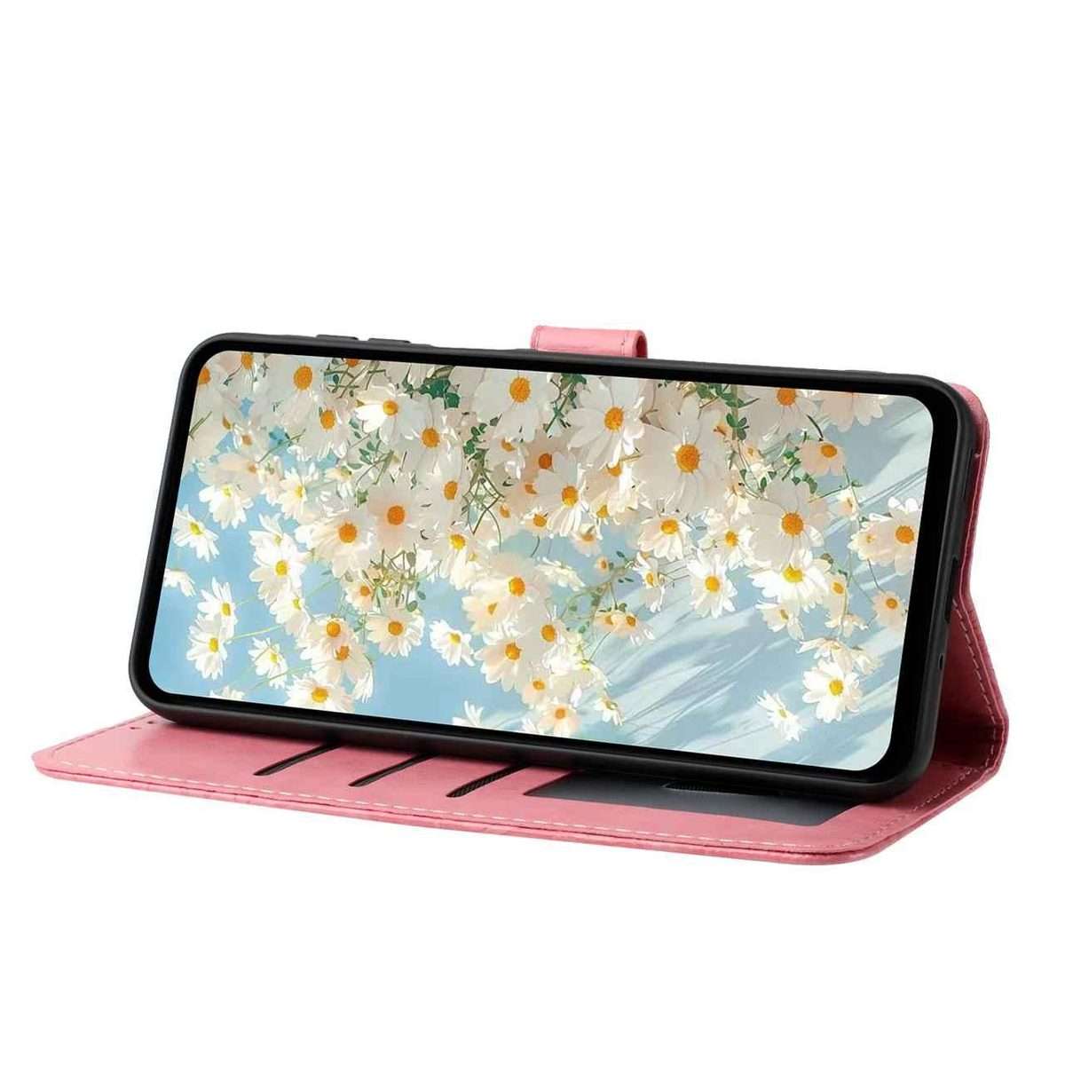 For Redmi K90 / Poco F8 Pro Daisy Embossed Leather Phone Case(Pink)