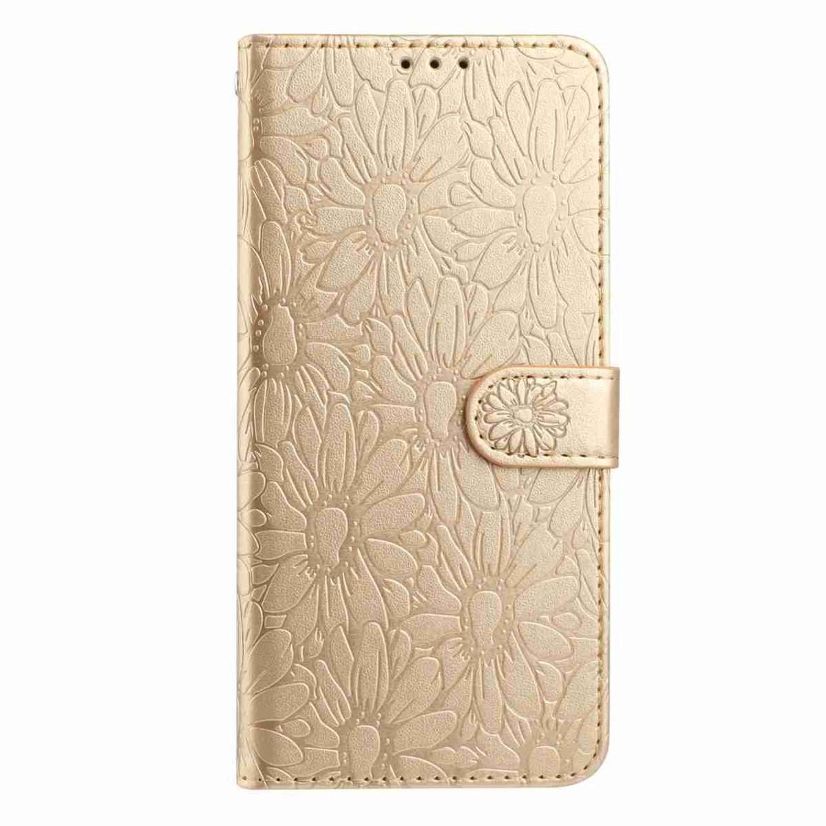 For Redmi K90 / Poco F8 Pro Daisy Embossed Leather Phone Case(Gold)