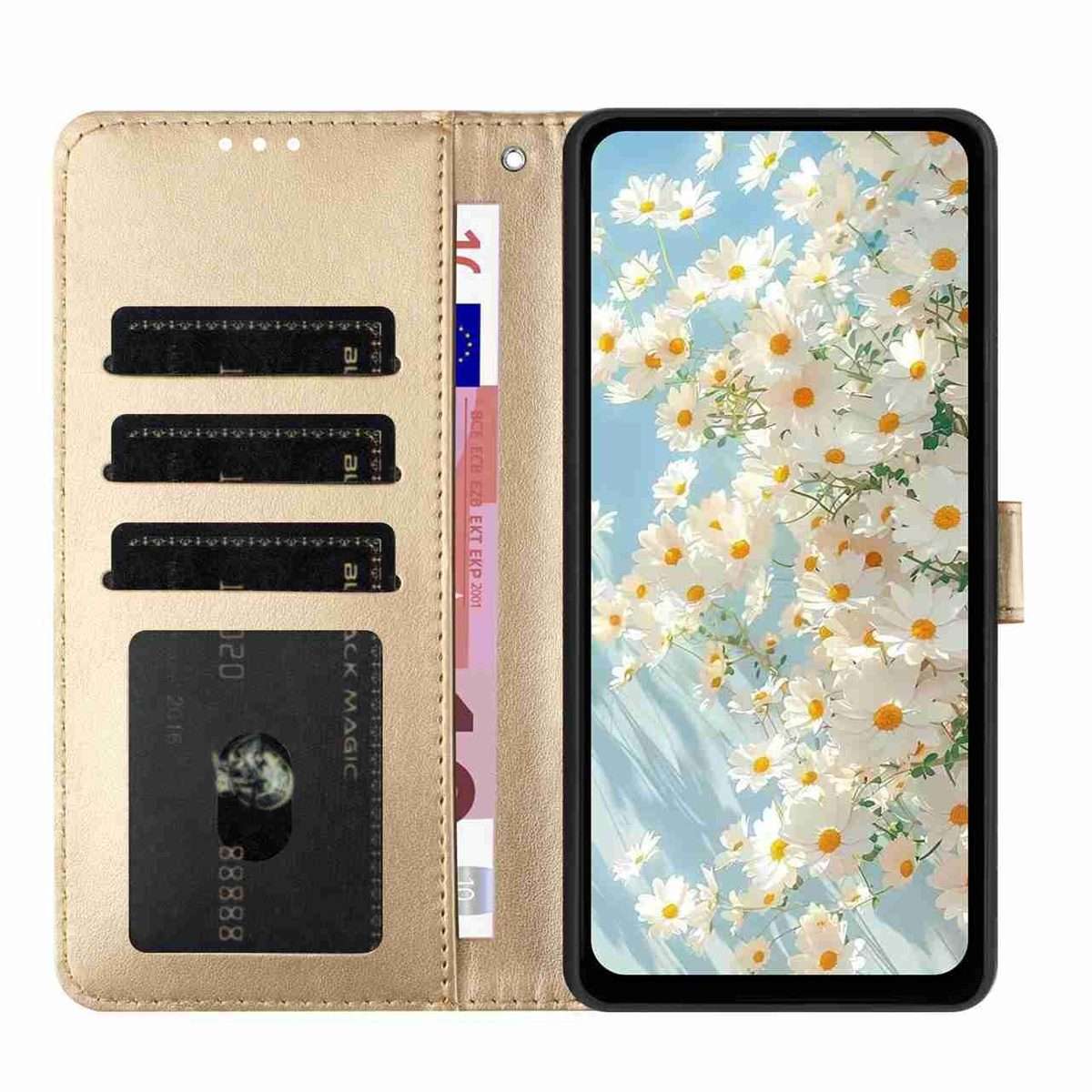 For Redmi K90 / Poco F8 Pro Daisy Embossed Leather Phone Case(Gold)