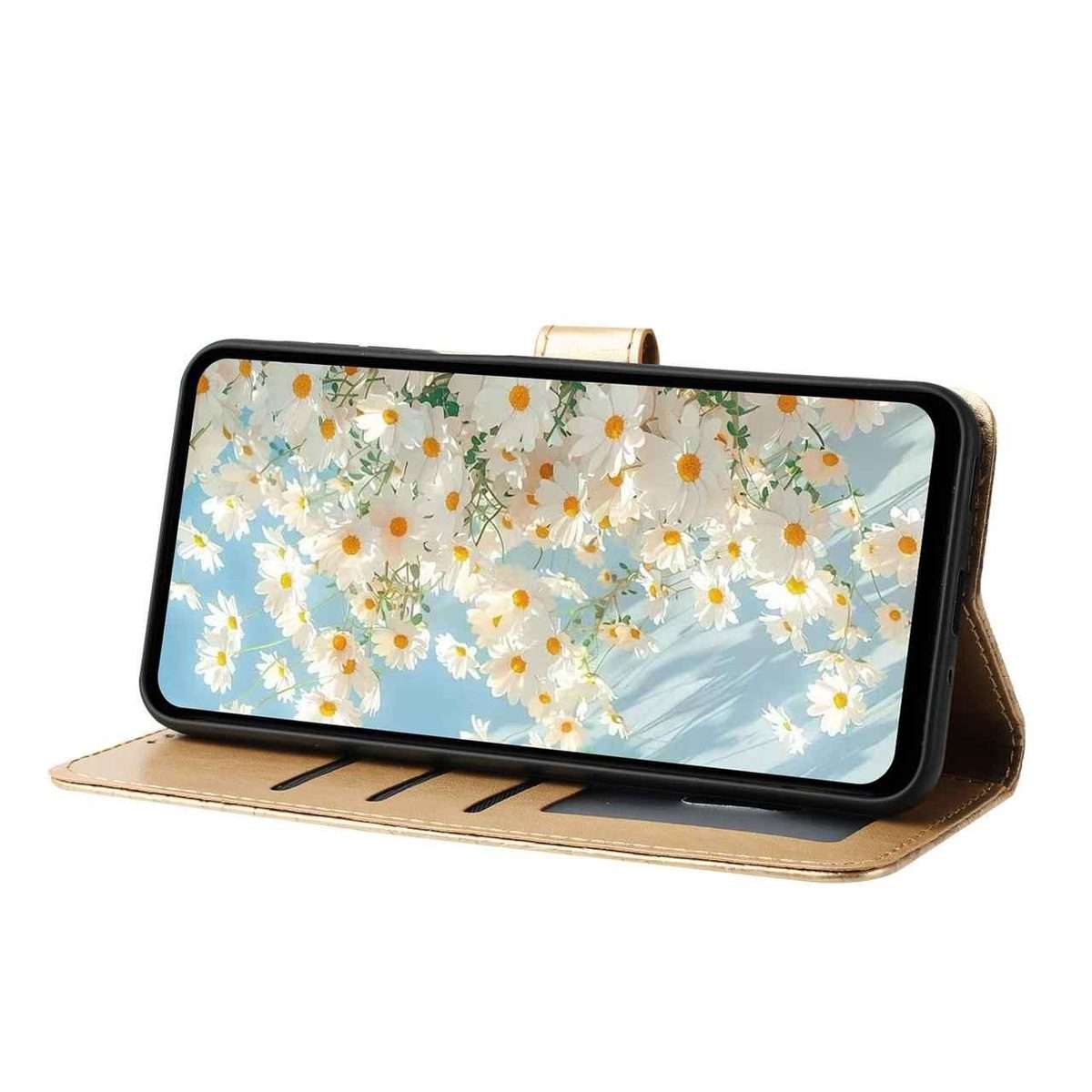 For Redmi K90 / Poco F8 Pro Daisy Embossed Leather Phone Case(Gold)