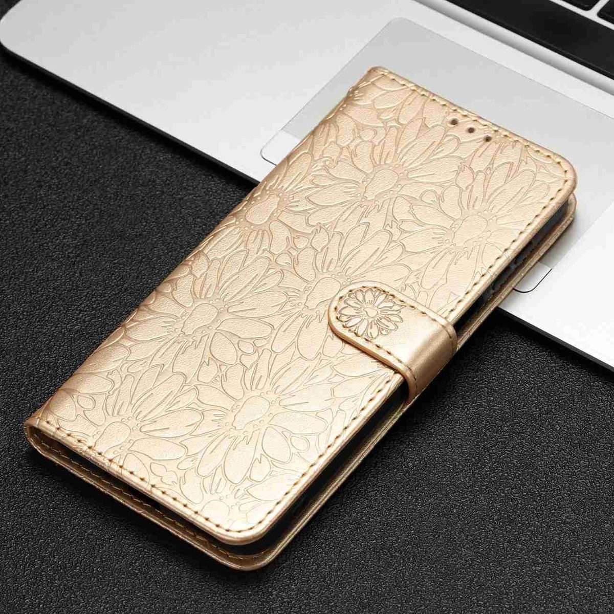 For Redmi K90 / Poco F8 Pro Daisy Embossed Leather Phone Case(Gold)