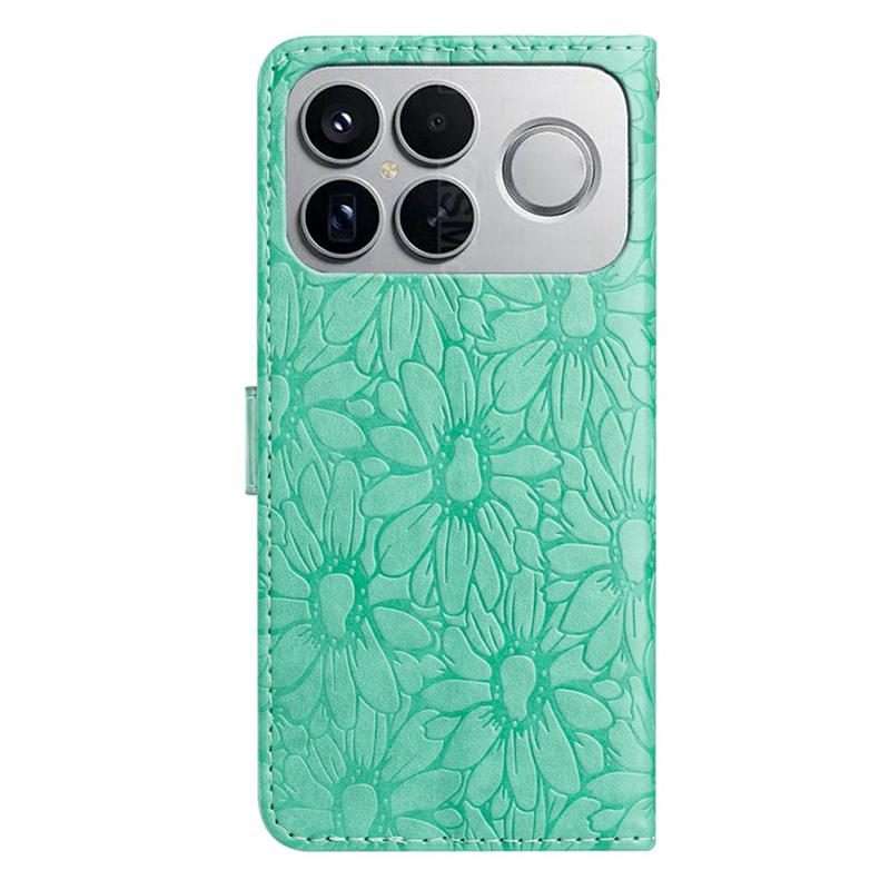 For Redmi K90 / Poco F8 Pro Daisy Embossed Leather Phone Case(Green)