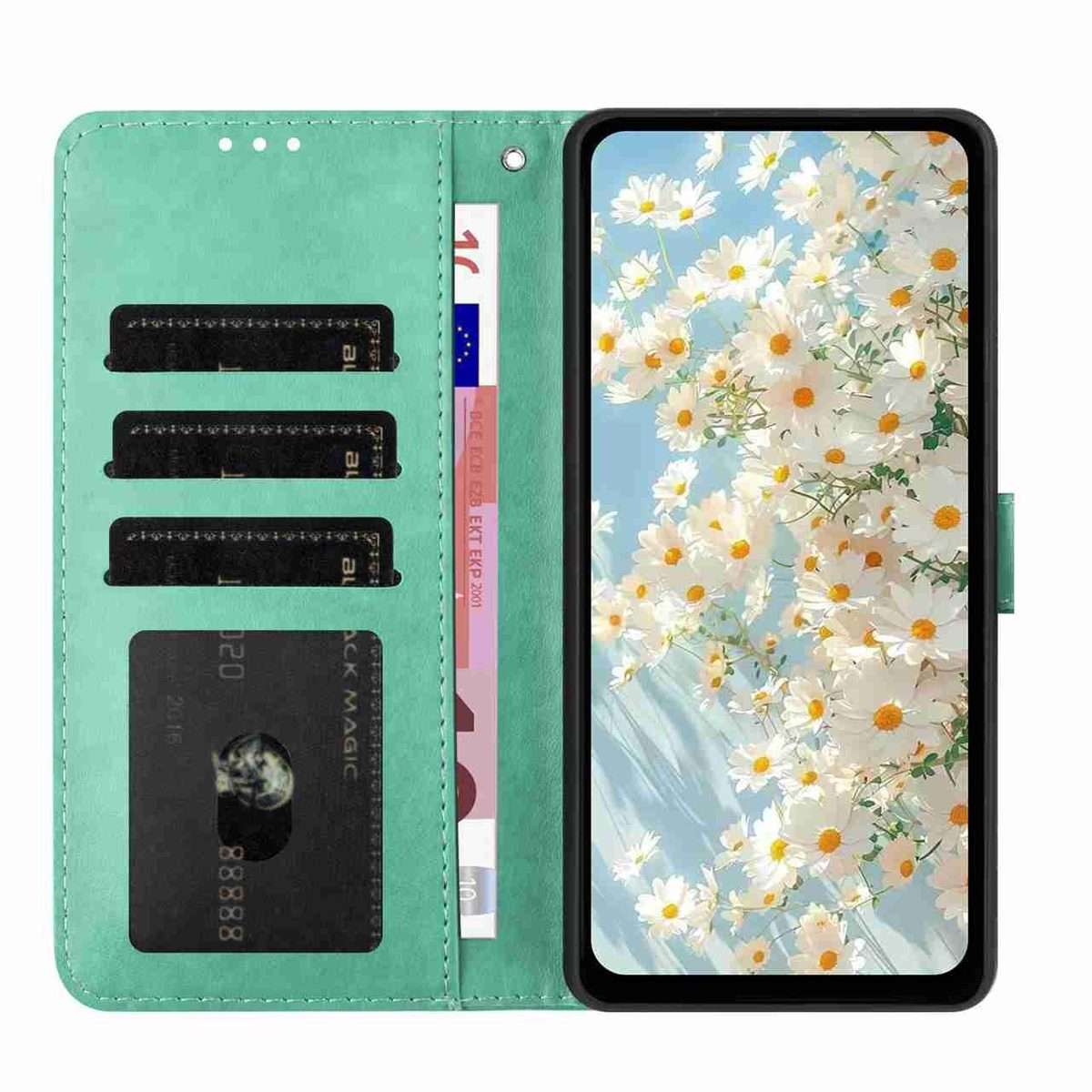 For Redmi K90 / Poco F8 Pro Daisy Embossed Leather Phone Case(Green)