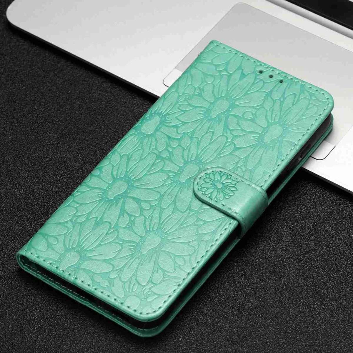 For Redmi K90 / Poco F8 Pro Daisy Embossed Leather Phone Case(Green)