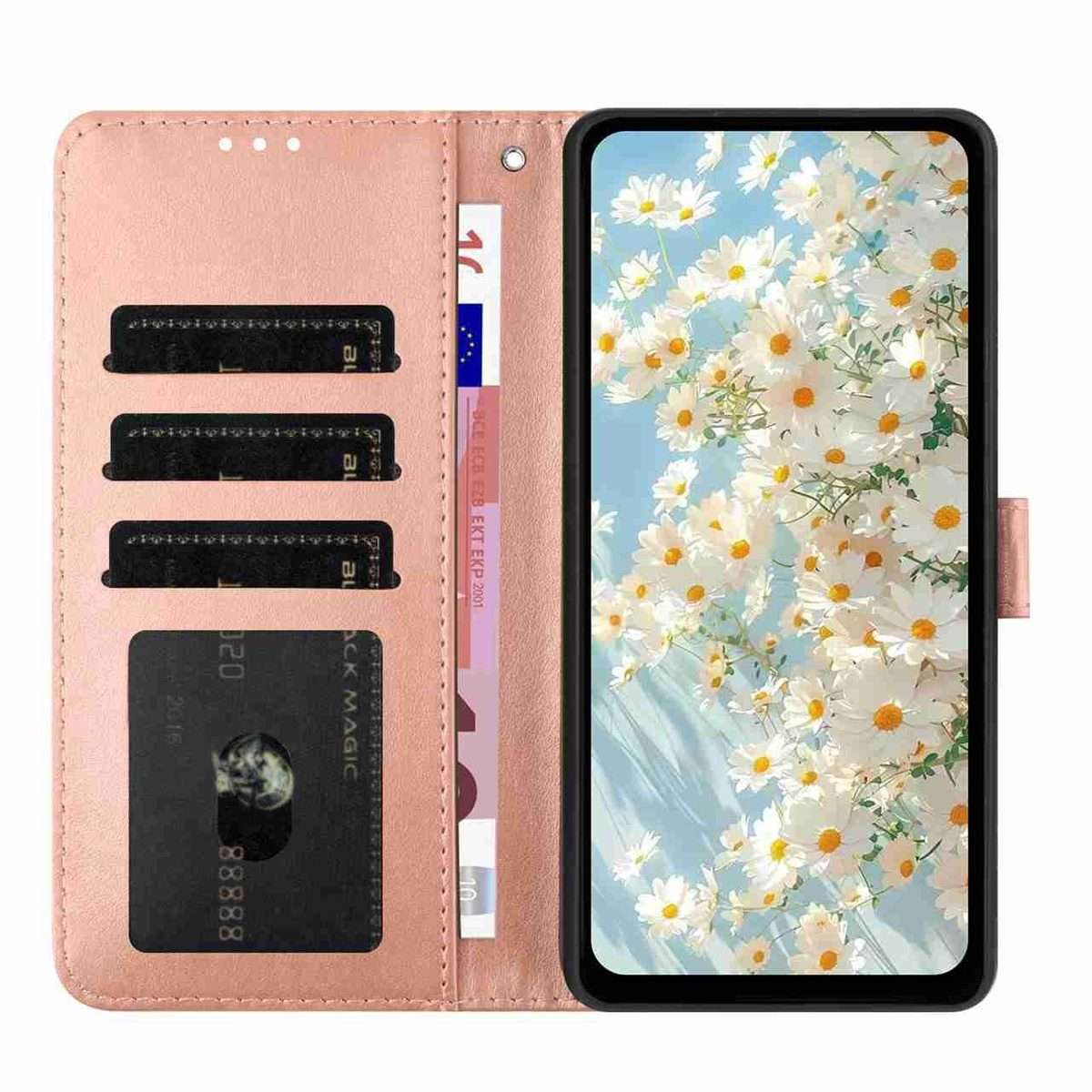 For Redmi K90 / Poco F8 Pro Daisy Embossed Leather Phone Case(Rose Gold)