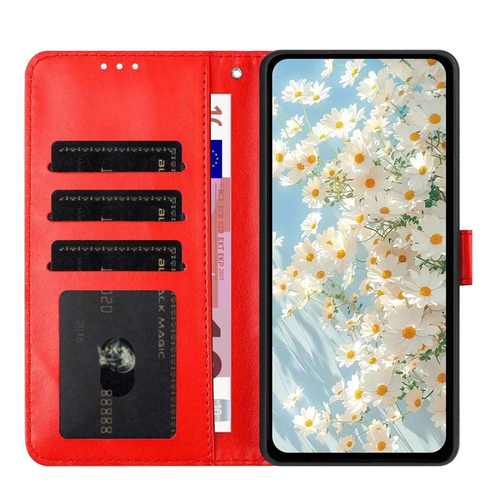 For iPhone 11 Pro Daisy Embossed Leather Phone Case(Red)