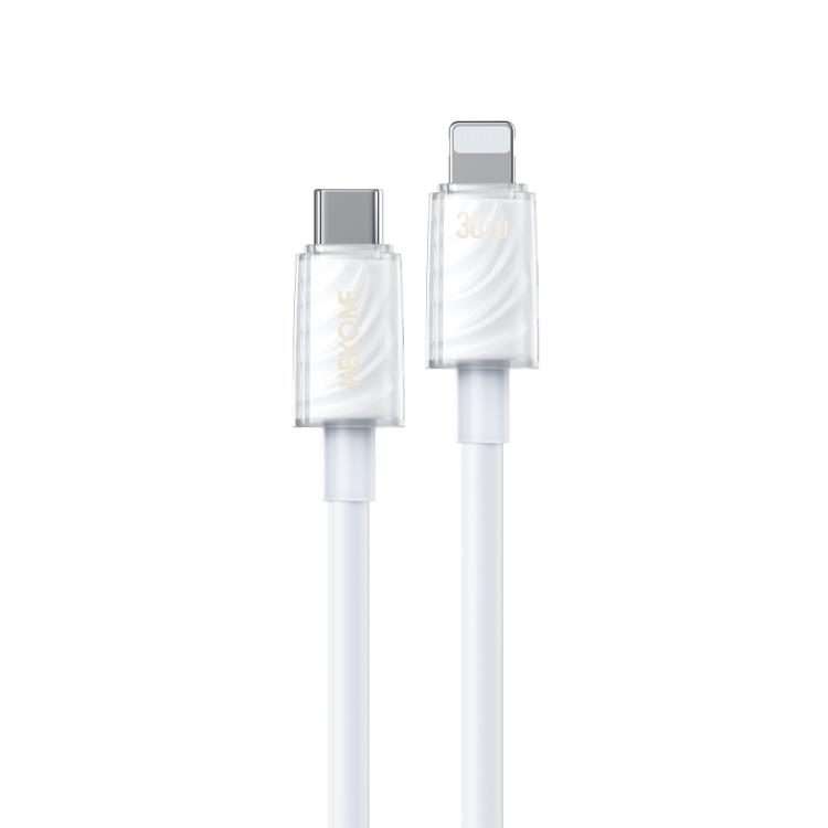 WK WDC-73 PD30W Type-C to 8 Pin Fast Charging Data Cable, Length: 1.2m(White)