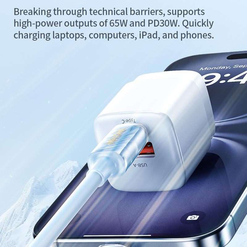 WK WDC-73 PD30W Type-C to 8 Pin Fast Charging Data Cable, Length: 1.2m(White)