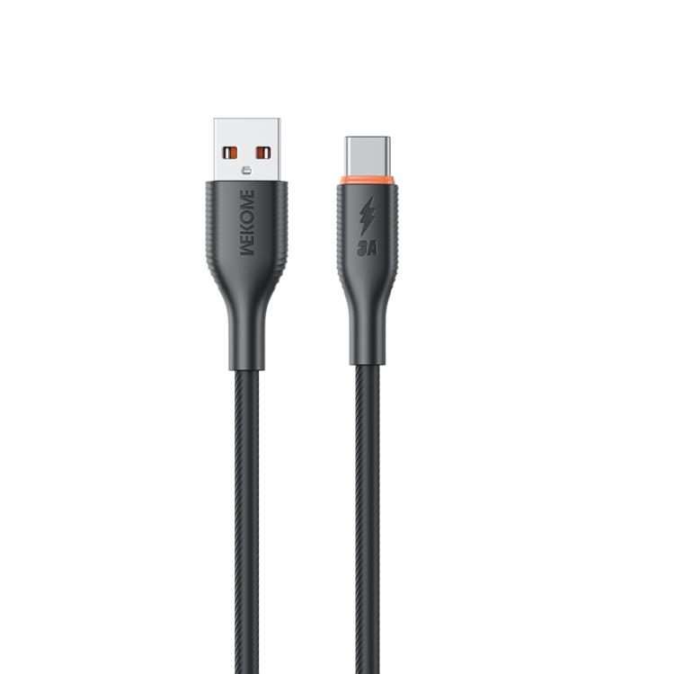 WK WDC-91a 66W USB to Type-C Silicone Data Cable, Length: 1m(Black)