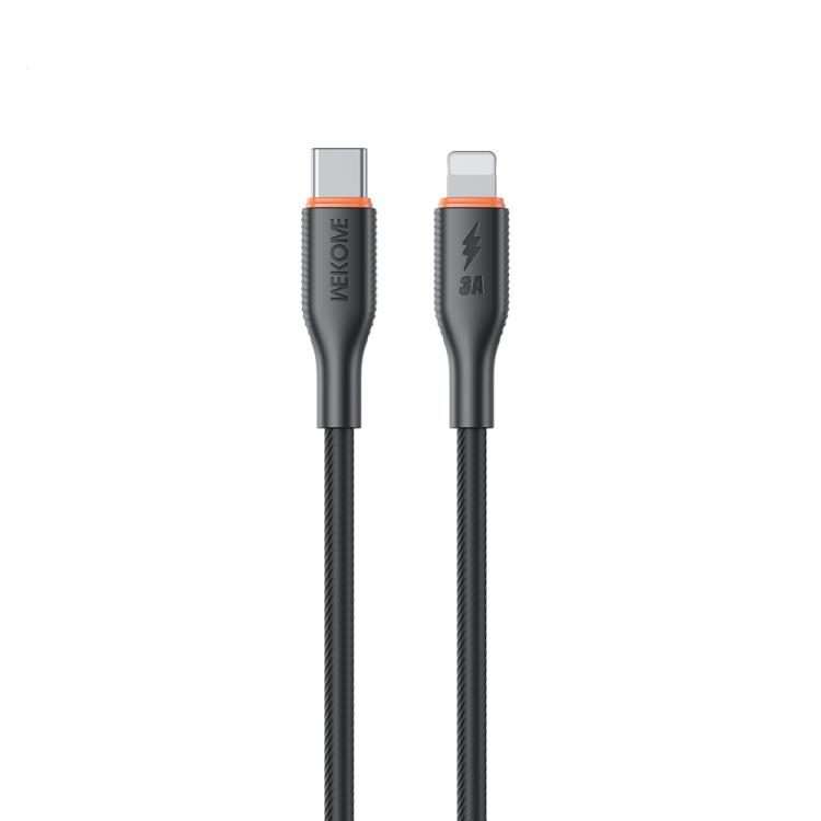 WK WDC-92 PD27W Type-C to 8 Pin Silicone Data Cable, Length: 1.2m(Black)