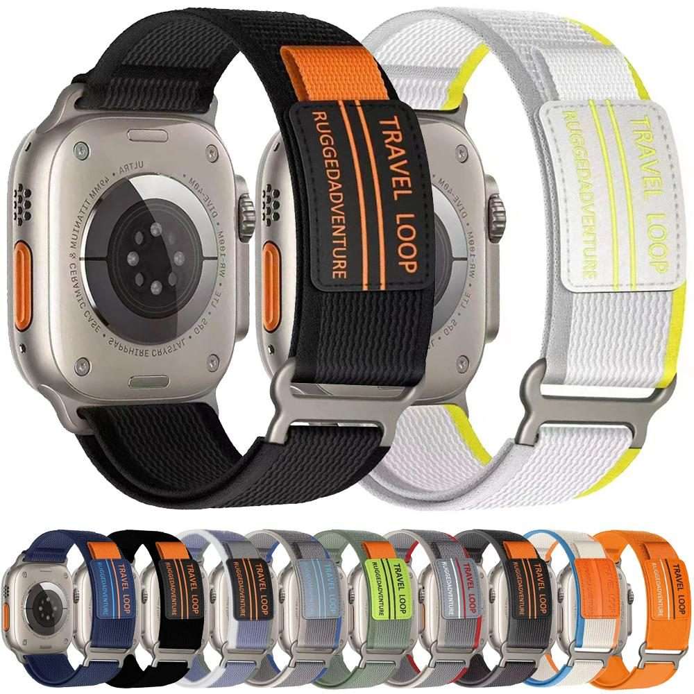 For Apple Watch 46mm / 49mm / 45mm / 44mm xDfind Double Section Metal Buckle ... (Starlight Black)
