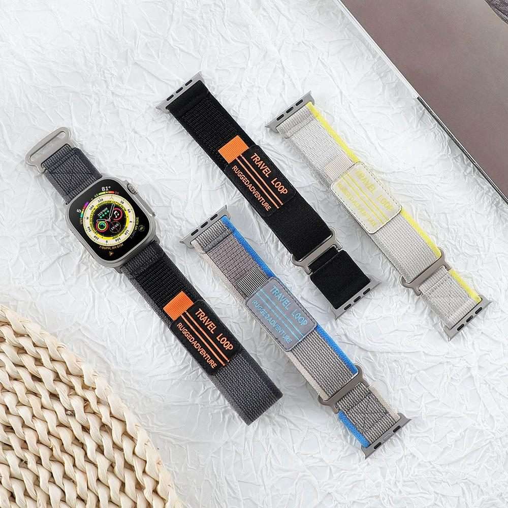 For Apple Watch 46mm / 49mm / 45mm / 44mm xDfind Double Section Metal Buckle ... (Starlight Black)