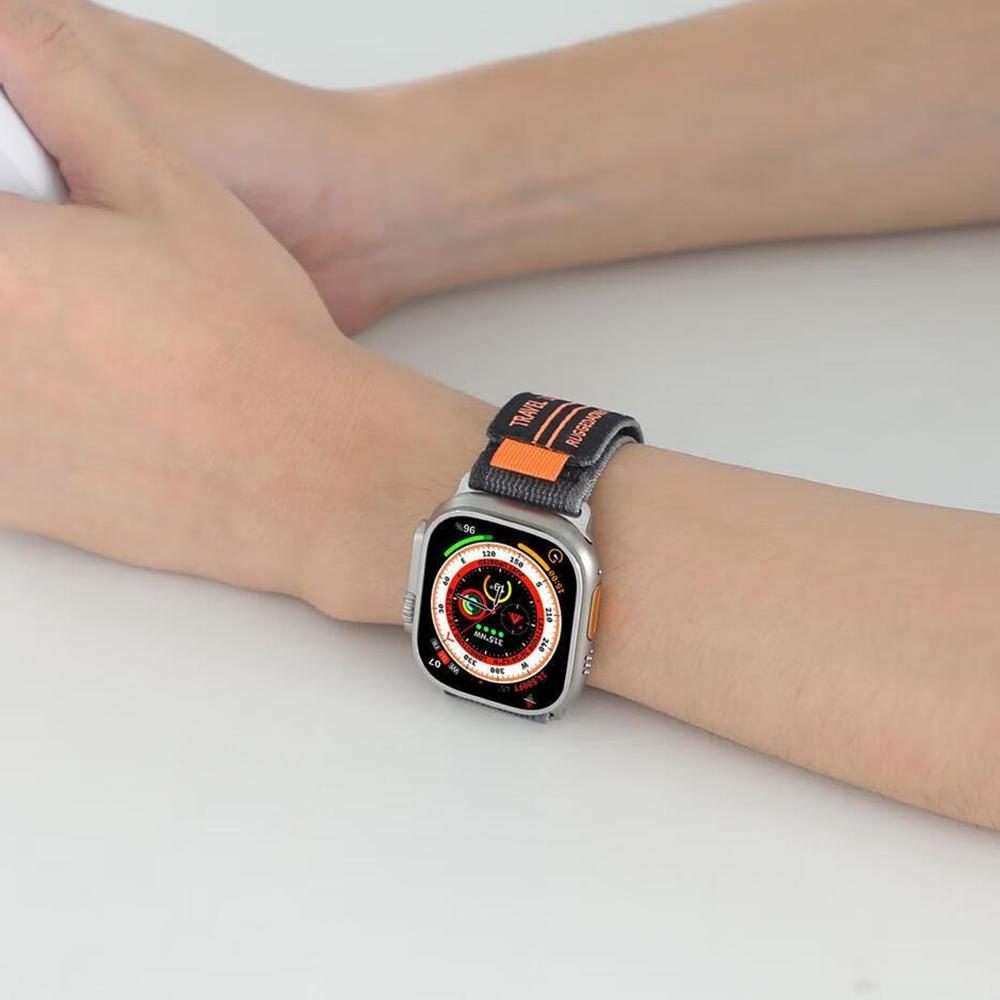 For Apple Watch 46mm / 49mm / 45mm / 44mm xDfind Double Section Metal Buckle ... (Starlight Black)